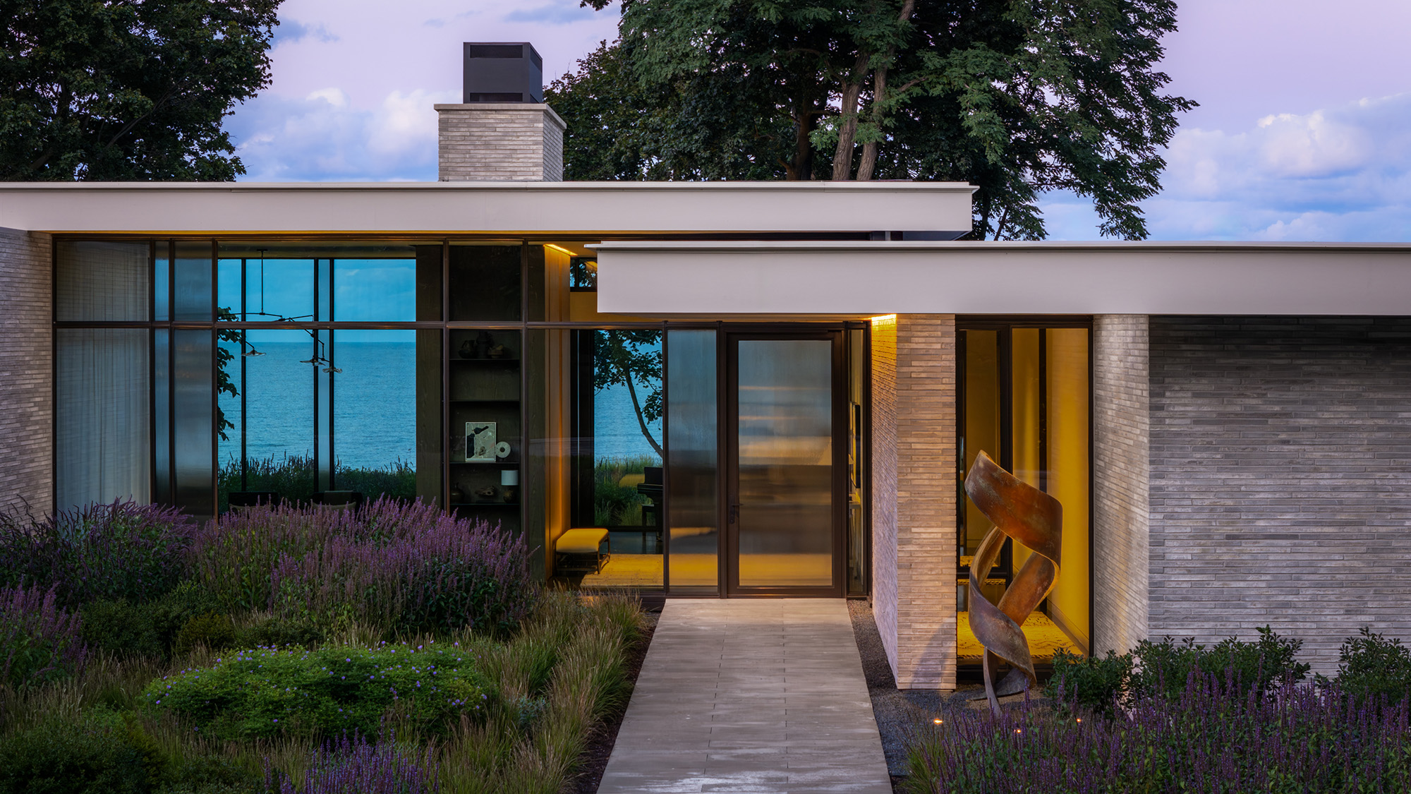 Robbins-Architecture-Project-Shoreline-Reflections-Exterior-Front-Garden-Lake-View